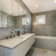 New bathroom remodel with double vanity sinks