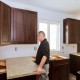 Installing counter tops in a kitchen remodel