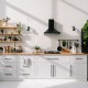 Fully Functional Kitchen with Black Range Hood