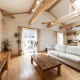 Living,Room,In,A,House,With,Impressive,Wood,And,Skylights
