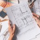 Architect,Eco,Retrofit,Planning,With,Blueprints,,Material,Swatches,And,Finish